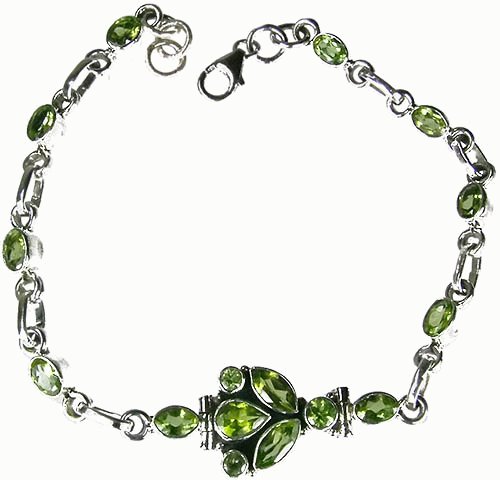 Design 1121: green peridot anklets