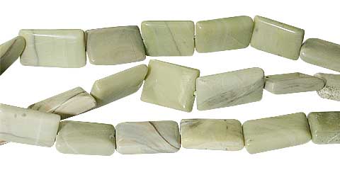 Design 11751: green,white jasper rectangular beads