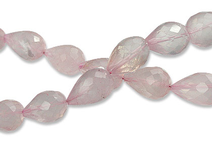 Design 13860: pink rose quartz faceted, tear-drop beads