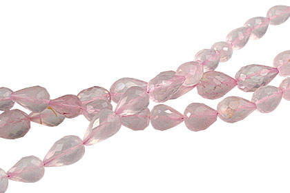 Design 13977: pink rose quartz faceted, tear-drop beads