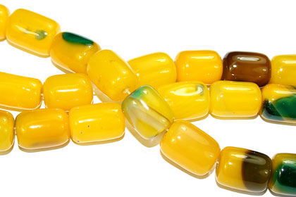 Design 16102: green,yellow banded onyx tube beads