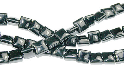 Design 16117: black bulk lots square beads