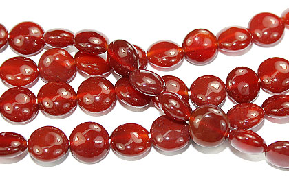 Design 16119: red banded onyx coin beads