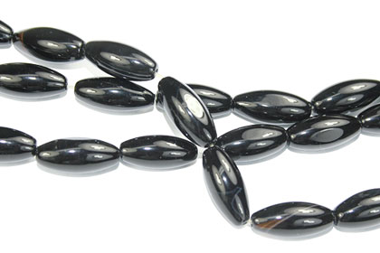 Design 16120: black bulk lots canoe beads