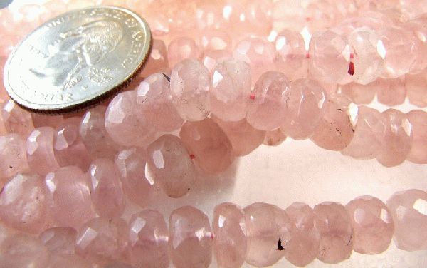 Design 1767: pink rose quartz faceted beads