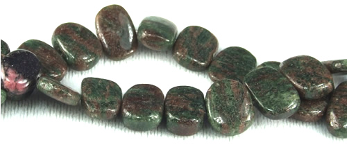 Design 5700: Red, Green quartz coin beads