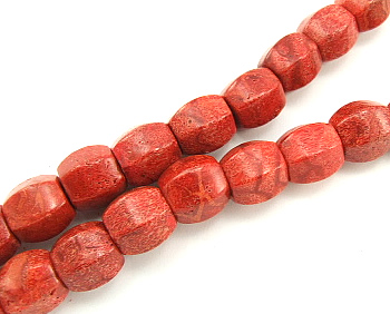 Design 5720: Red sponge coral beads