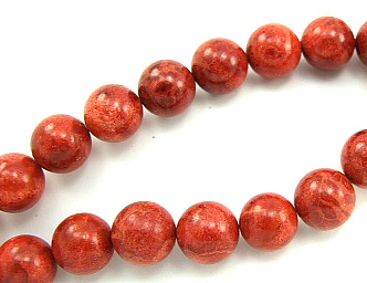 Design 5721: Red sponge coral beads
