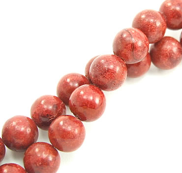 Design 5727: Red sponge coral beads