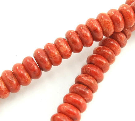 Design 5728: Red sponge coral beads