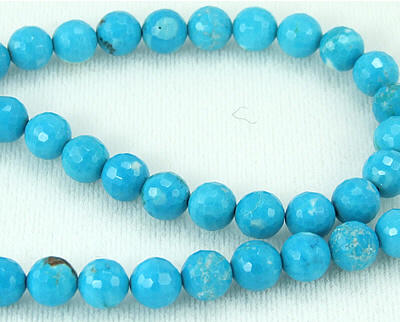 Design 5752: Blue magnesite faceted beads