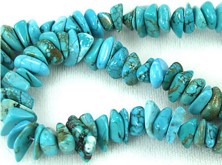Design 5762: Blue magnesite chips, nuggets beads