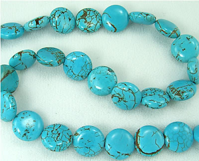 Design 5766: Blue magnesite coin beads