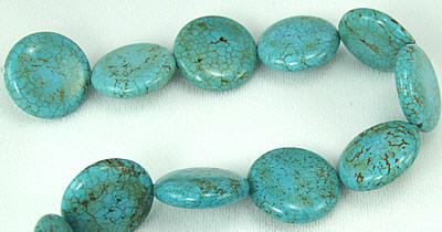 Design 5768: Blue magnesite coin beads