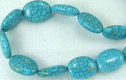Design 5769: Blue magnesite oval beads