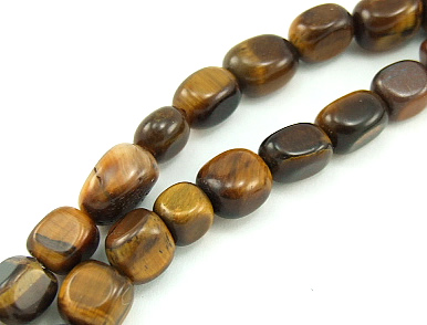 Design 5787: Brown tiger eye nuggets, square beads
