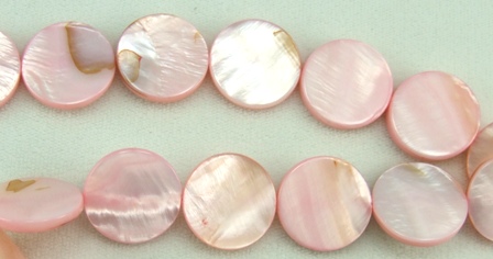 Design 5810: Pink shell coin beads
