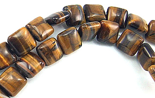 Design 5819: brown tiger eye square beads