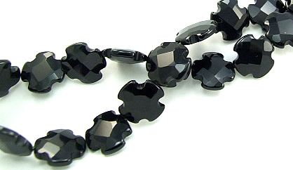 Design 5823: Black black onyx christian, faceted, square beads