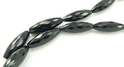 Design 5827: Black black onyx faceted beads