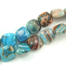 Design 5834: Blue blue-crazy agate square beads