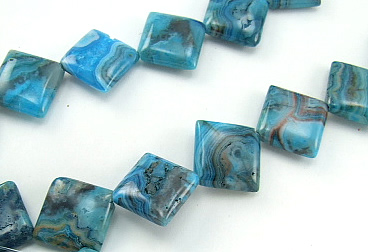 Design 5836: Blue blue-crazy agate square beads