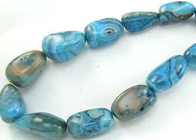 Design 5841: Blue blue-crazy agate nuggets beads