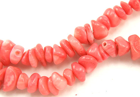 Design 5854: Red coral chips beads