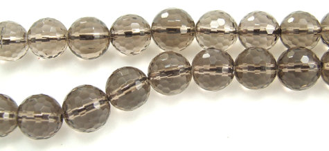 Design 5882: Brown, Gray smoky quartz faceted beads