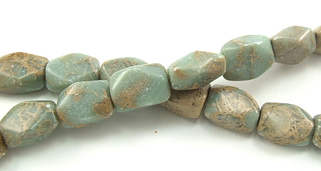 Design 5889: Green jasper nuggets beads