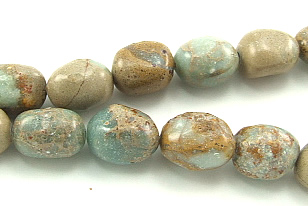 Design 5890: Green jasper nuggets beads