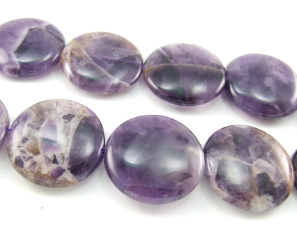 Design 5901: Purple amethyst coin beads