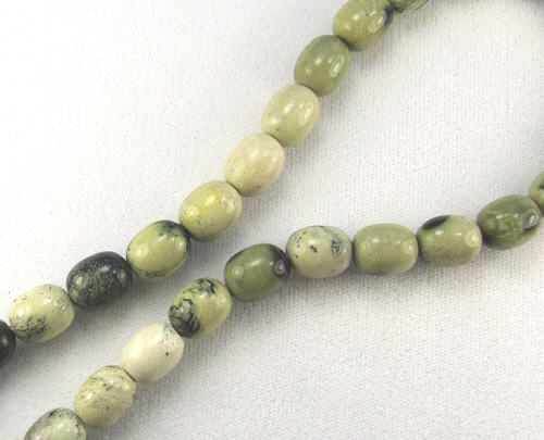 Design 5922: Green cheetah jasper oval beads