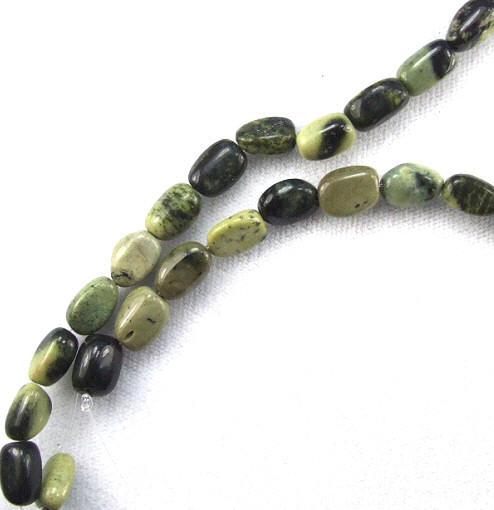 Design 5923: Green cheetah jasper beads