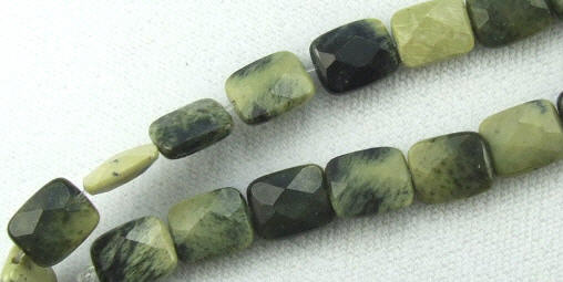 Design 5924: Green cheetah jasper faceted beads