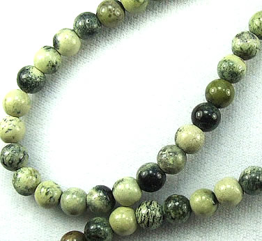 Design 5925: Green cheetah jasper beads