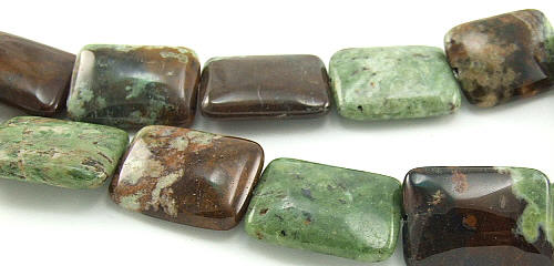 Design 5927: Green, Brown green opalite beads