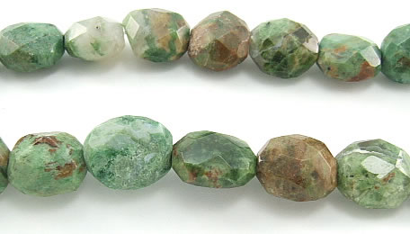 Design 5934: Green, Brown green opalite faceted beads