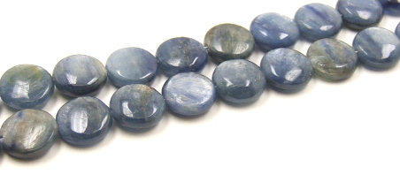 Design 5945: Blue kyanite coin beads
