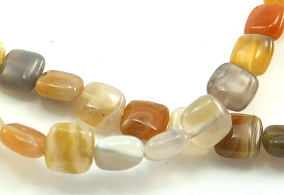 Design 6060: yellow, mixed botswana agate square beads
