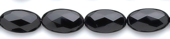 Design 6070: black black onyx faceted, oval beads
