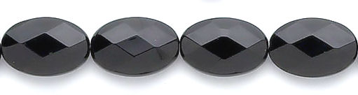 Design 6071: black black onyx faceted, oval beads