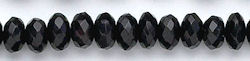 Design 6075: black black onyx faceted, rondelle beads