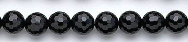 Design 6077: black black onyx faceted, round beads