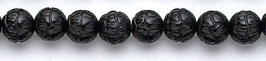 Design 6079: black black onyx careved beads