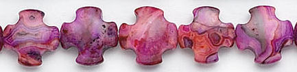 Design 6088: purple, red, pink crazy-lace agate square beads