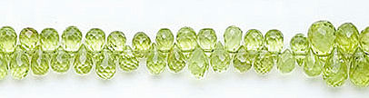 Design 6105: green peridot briolettes beads