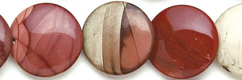 Design 6115: green, brown, red imperial jasper coin beads