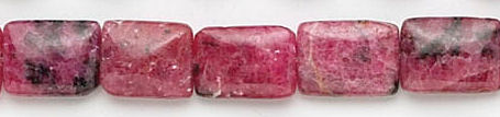 Design 6126: red, pink, black rhodonite beads