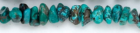 Design 6134: blue, green, brown turquoise chips beads